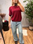 SWETER Z KRÓTKIMI RĘKAWAMI KEYLA BORDO - 2