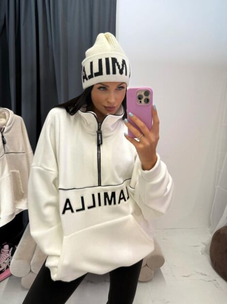 LA MILLA BLUZA POLAROWA ZE STÓJKĄ ŚMIETANA