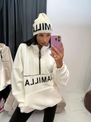 LA MILLA BLUZA POLAROWA ZE STÓJKĄ ŚMIETANA