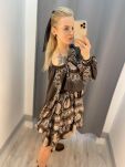 BY O LA LA! SUKIENKA MINI BOHO PRINT BRĄZ - 4