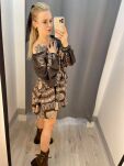 BY O LA LA! SUKIENKA MINI BOHO PRINT BRĄZ - 5