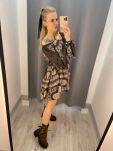 BY O LA LA! SUKIENKA MINI BOHO PRINT BRĄZ - 6