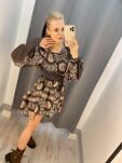 BY O LA LA! SUKIENKA MINI BOHO PRINT BRĄZ - 3