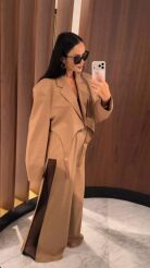 LA MILLA SPODNIE Z SIATECZKOWYM LAMPASEM KARMEL