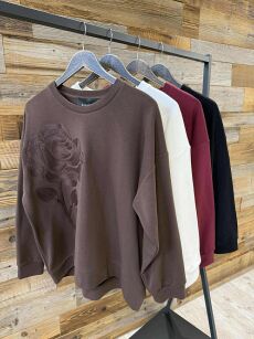 BY O LA LA! HAFTOWANA BLUZA PREMIUM CZARNA