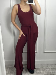 LA MILLA KOMBINEZON Z SZARFĄ BORDO