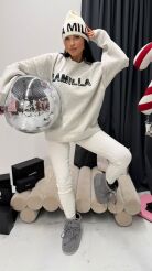 LA MILLA LEGGINSY KLASYCZNE PRĄŻEK ŚMIETANOWE