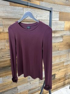 BY O LA LA! BLUZKA BASIC NEW ROSE ŚLIWKA