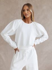 BY O LA LA!  BLUZA PIANKA Z PODUSZKAMI ŚMIETANA