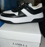 LA MILLA BUTY SNEAKERSY ZE SKÓRY NATURALNEJ CZERŃ/BIEL - 2