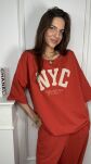 BY O LA LA! BLUZKA T-SHIRT NYC TERRACOTTA - 2