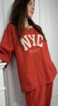 BY O LA LA! BLUZKA T-SHIRT NYC TERRACOTTA - 3