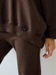 BY O LA LA! OVERSIZOWA DRESOWA BLUZA CLASSIC CHOCOMUS (CZEKOLADA) - 3