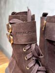 ROYAL CLUB KRÓTKIE BUTY BOTKI SKÓRZANE WELUR CZEKOLADA - 4