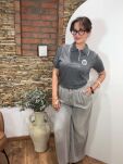 DZIANINOWA BLUZKA POLO SZARA - 3