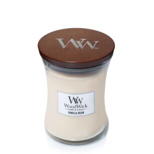 Vanilla Bean- WoodWick średnia świeca zapachowa z drewnianym knotem