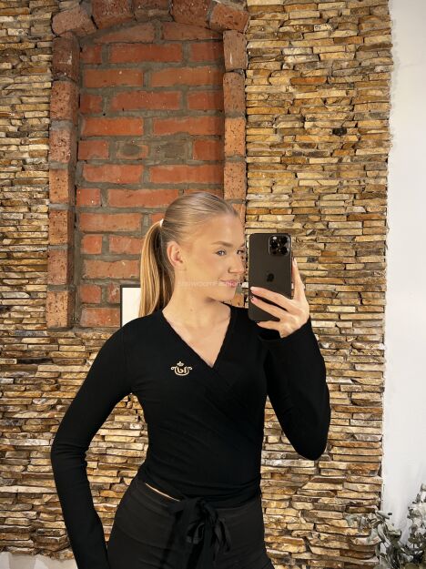 ROYAL CLUB SWETER KARDIGAN KOPERTOWY CZARNY
