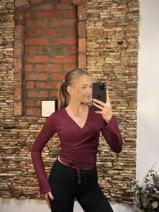 ROYAL CLUB SWETER KARDIGAN KOPERTOWY BURGUND