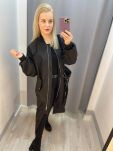 BY O LA LA! ORTALIONOWY PŁASZCZ PARKA CZARNY - 3