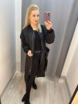 BY O LA LA! ORTALIONOWY PŁASZCZ PARKA CZARNY - 4
