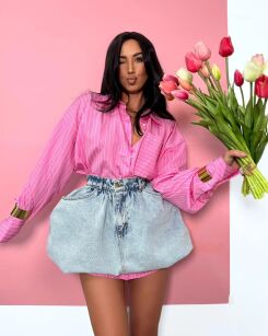 LA MILLA KOSZULA W PASY AURORA RÓŻ