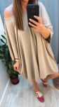BY O LA LA...!  KOMBINEZON OVERSIZE CAFFE LATTE - 3