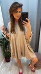 BY O LA LA...!  KOMBINEZON OVERSIZE CAFFE LATTE - 2