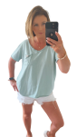 BY O LA LA! BLUZKA T-SHIRT Z KIESZONKĄ MIĘTA - 7