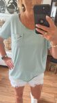 BY O LA LA! BLUZKA T-SHIRT Z KIESZONKĄ MIĘTA - 6
