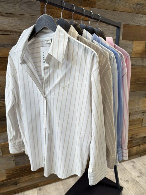 BY O LA LA! KOSZULA W PASY HARPER BEŻ