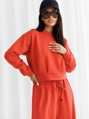 BY O LA LA!  BLUZA Z MARSZCZENIEM Z TYŁU TERRACOTTA (RUDA)