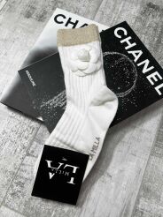 LA MILLA SKARPETY Z RÓŻĄ BIEL/ZŁOTO