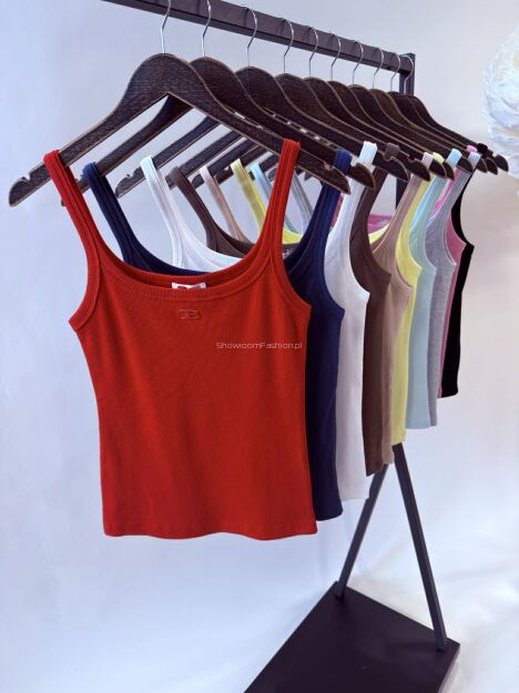 BY O LA LA...! PRĄŻKOWANA BLUZKA TOP ABIAH ŻÓŁTA (SUNSHINE)