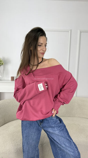 LA MILLA BLUZA OVERSIZE NA JEDNO RAMIĘ MALINA