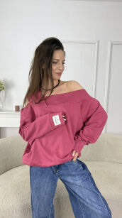 LA MILLA BLUZA OVERSIZE NA JEDNO RAMIĘ MALINA