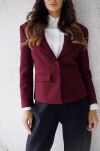 BY O LA LA...! ELEGANCKA MARYNARKA SLIM Z PATKAMI MERLOT (BORDO) - 4