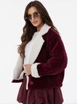 BY O LA LA! PŁASZCZ KOŻUSZEK SZTRUKS BORDO (MERLOT) - 2