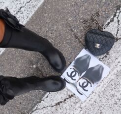 LA MILLA BUTY KOZAKI Z RÓŻĄ CZARNE