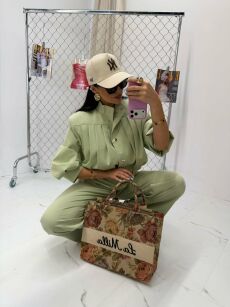 LA MILLA ŻAKARDOWA TOREBKA KOSZYK ROSALIA MULTICOLOR/CZARNE LOGO