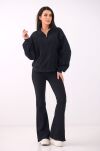 NATURAL SIDE BLUZA ZE STÓJKĄ I SUWAKIEM CZARNA - 3