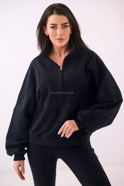 NATURAL SIDE BLUZA ZE STÓJKĄ I SUWAKIEM CZARNA