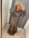BY O LA LA! SUKIENKA MAXI BOHO PRINT CZERŃ/BEŻ - 5