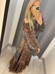 BY O LA LA! SUKIENKA MAXI BOHO PRINT CZERŃ/BEŻ - 7