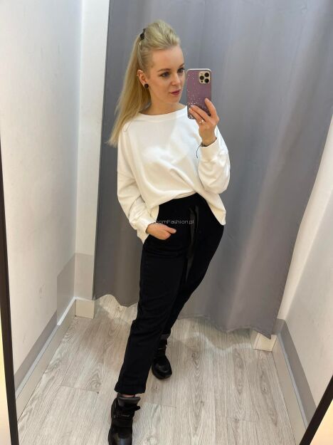 BY O LA LA ! SPODNIE DRESOWE Z WYSOKĄ GUMĄ CZARNE
