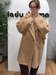 LADY DRAMA OVERSIZOWY PŁASZCZ KOŻUSZEK BEŻ (RZYMSKI PORANEK) - 2