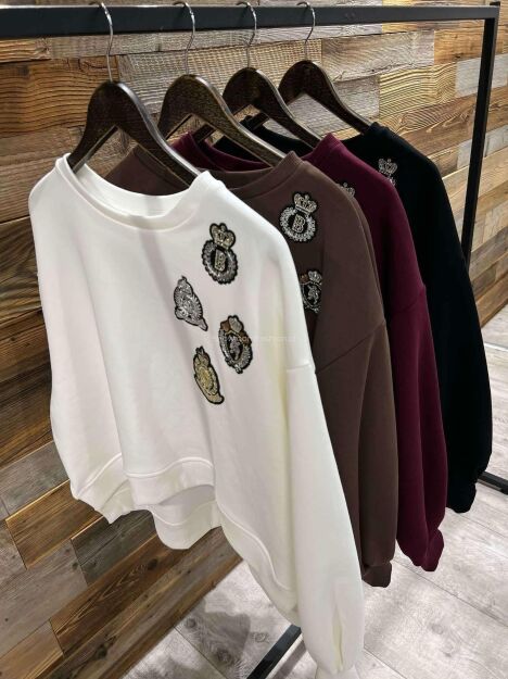 BY O LA LA! DRESOWA BLUZA Z NASZYWKAMI BURGUND
