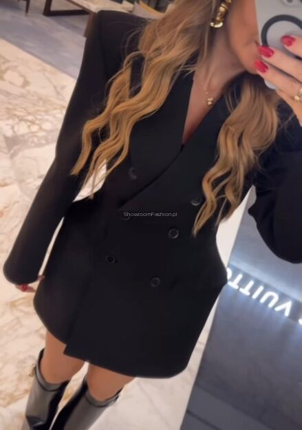 EMO SUKIENKA/MARYNARKA USZTYWNIONE BOKI CZARNA