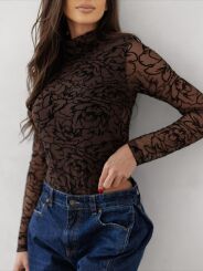 BY O LA LA ! BODY W KWIATY CZEKOLADA/CZERŃ