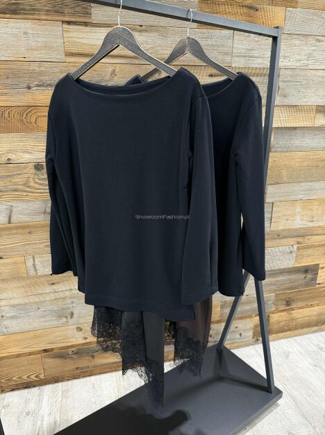 BY O LA LA!  SUKIENKA/BLUZA Z HALKĄ CZARNA