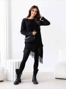 BY O LA LA!  SUKIENKA/BLUZKA Z HALKĄ CZARNA